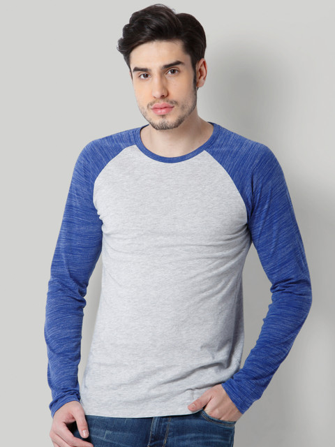 

ONLY & SONS Men Grey Solid Round Neck T-shirt