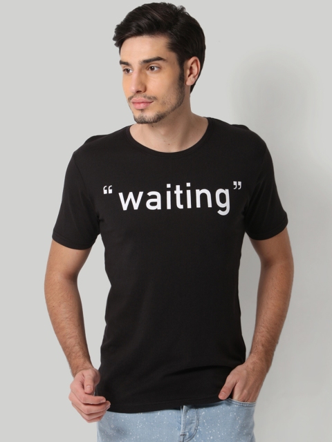 

ONLY & SONS Men Black Printed Round Neck T-shirt