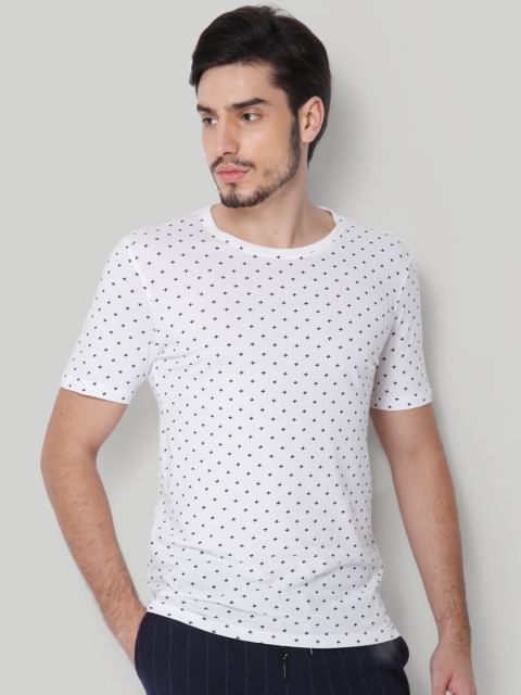 

ONLY & SONS Men White Printed Round Neck T-shirt