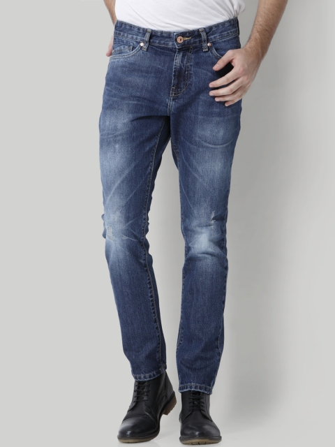 

ONLY & SONS Men Blue Slim Fit Mid-Rise Low Distress Jeans
