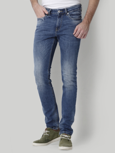 

ONLY & SONS Men Blue Skinny Fit Mid-Rise Low Distress Stretchable Jeans