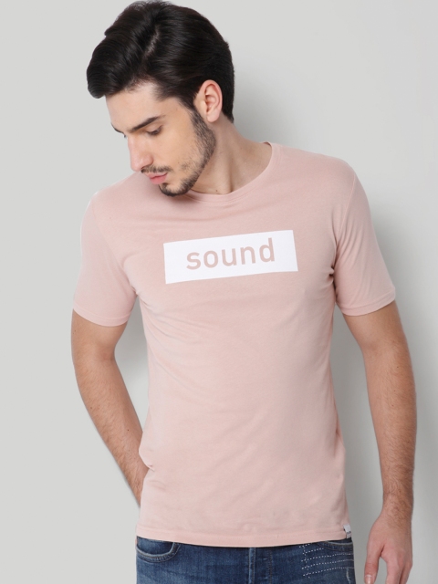 

ONLY & SONS Men Pink Printed Round Neck T-shirt