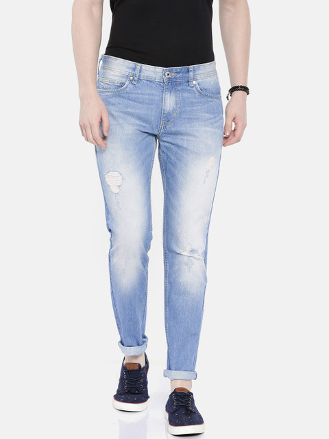 

ONLY & SONS Men Blue Skinny Fit Mid-Rise Mildly Distressed Jeans