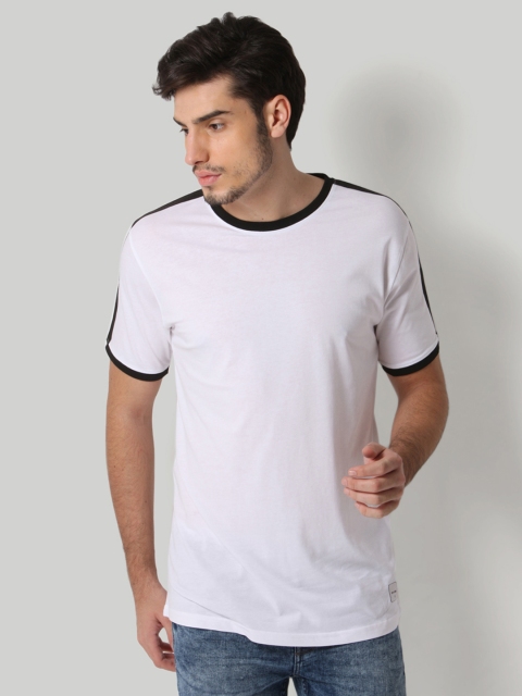 

ONLY & SONS Men White Solid Round Neck T-shirt
