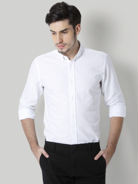 

ONLY & SONS Men White Slim Fit Printed Casual Shirt