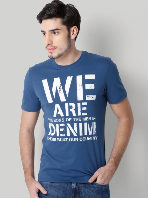 

ONLY & SONS Men Blue Printed T-shirt