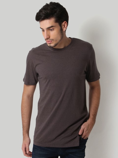 

ONLY & SONS Men Navy & Peach Striped Round Neck T-shirt, Navy blue
