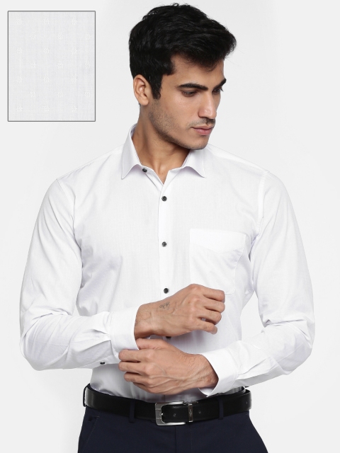 

Peter England Men White Slim Fit Solid Formal Shirt