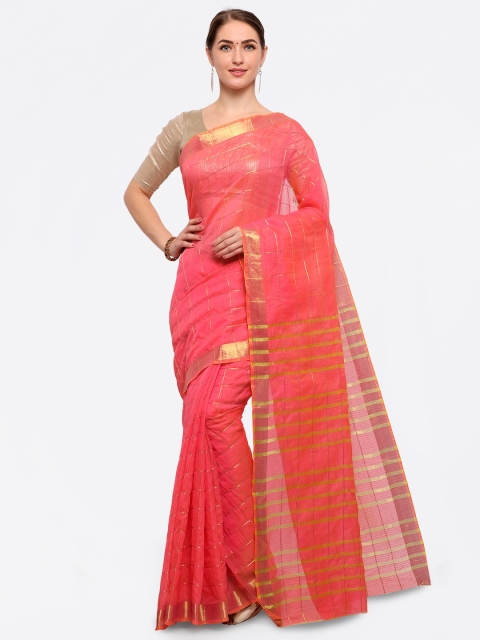 

Saree mall Pink Art Silk Checked Venkatgiri Saree