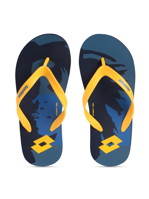 

Lotto Men Yellow & Blue Printed Thong Flip-Flops