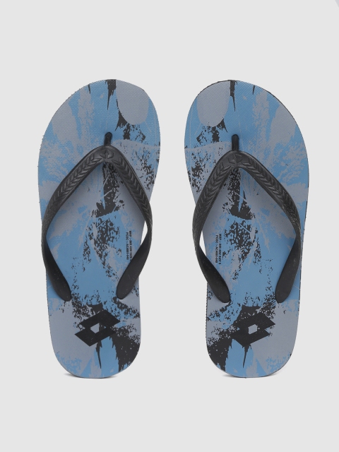 

Lotto Men Black & Blue Printed Thong Flip-Flops