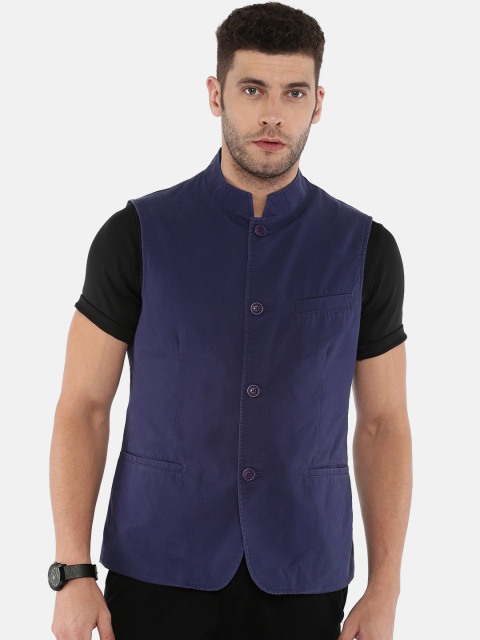 

Van Heusen Sport Men Navy Blue Sport Fit Nehru Jacket