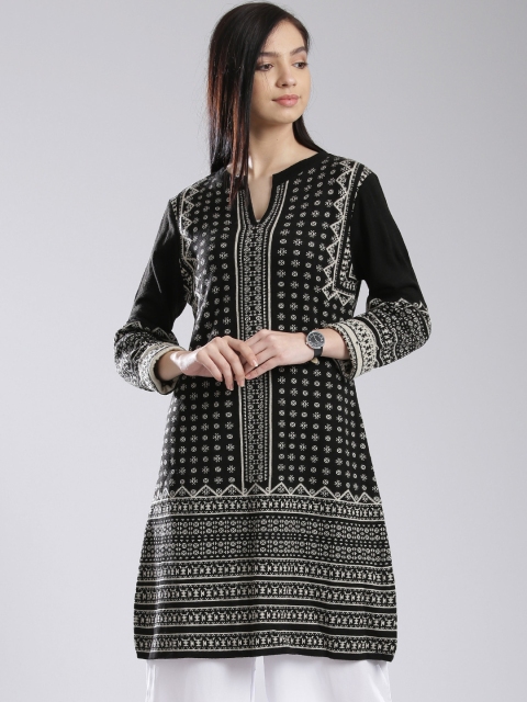 

W Women Black Winter A-Line Kurta