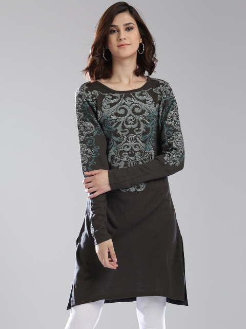 

W Women Grey Winter Kurta