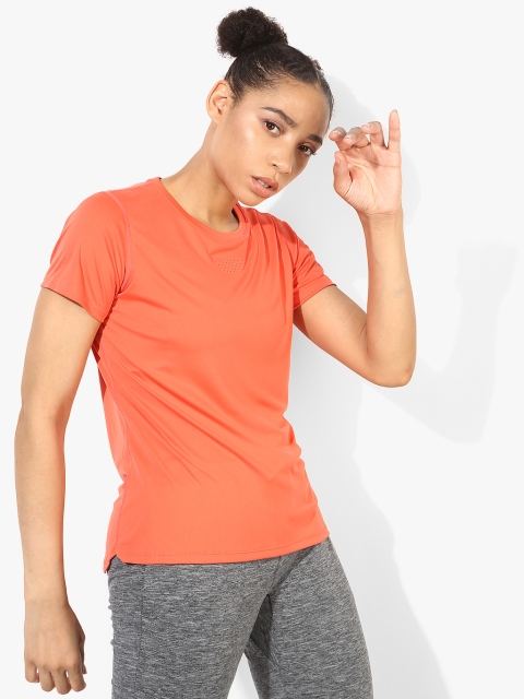 

ASICS Women Red Solid Round Neck T-shirt