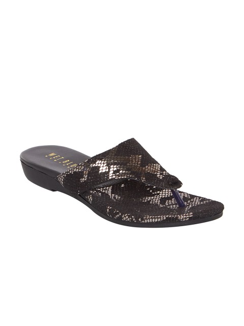 

Wet Blue Women Black Solid Synthetic Open Toe Flats