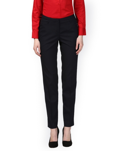 

Park Avenue Women Navy Blue Slim Fit Solid Formal Trousers