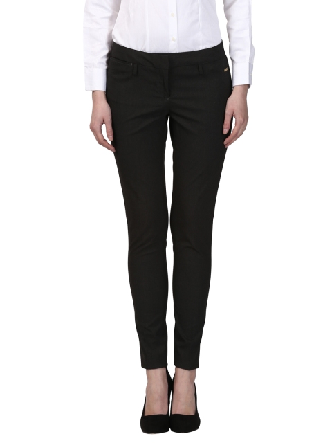 

Park Avenue Women Black Tapered Fit Solid Formal Trousers