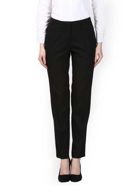 

Park Avenue Women Black Slim Fit Solid Formal Trousers