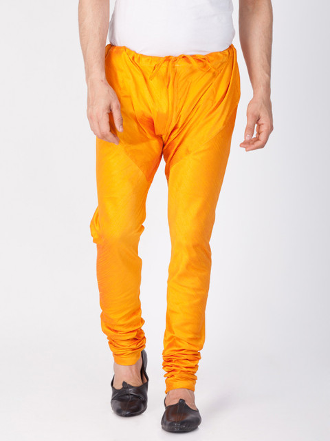 

VASTRAMAY Men Yellow Solid Churidar