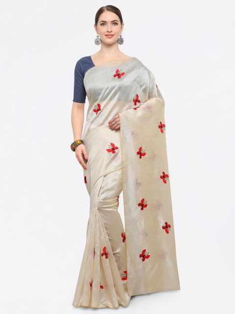 

Saree mall Cream-Coloured Art Silk Printed Bhagalpuri Saree