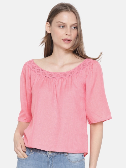 

Lee Cooper Women Peach-Coloured Solid Top