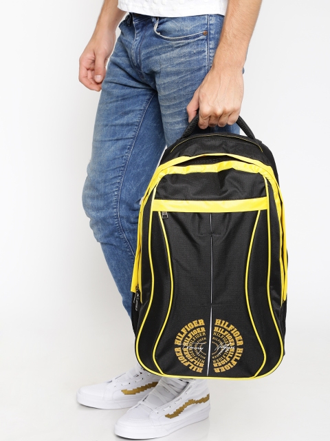 

Tommy Hilfiger Men Black & Yellow Bikers Collection Backpack