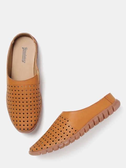 

Roadster Men Tan Brown Shoe-Style Sandals with Laser Cuts
