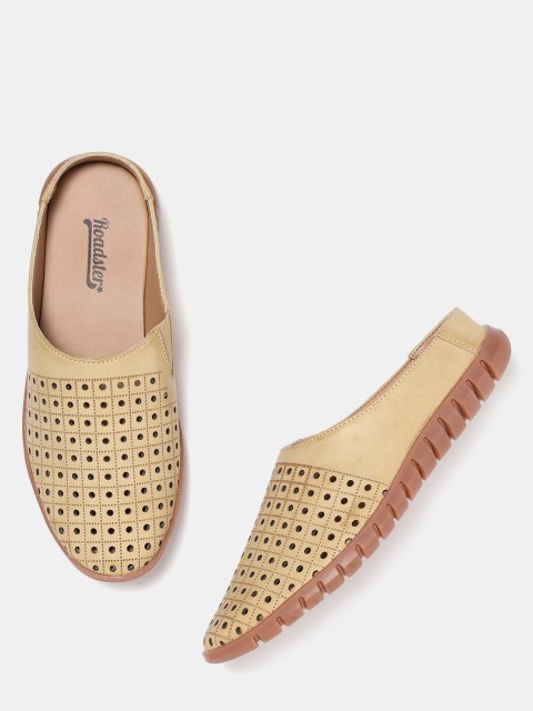

Roadster Men Beige Comfort Sandals with Laser Cuts