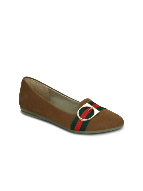 

Get Glamr Women Tan Solid Ballerinas