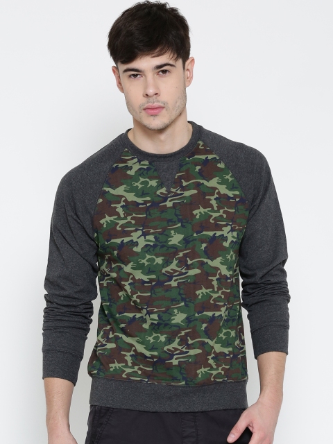 

Flying Machine Men Green Camouflage Printed Sweatshirt