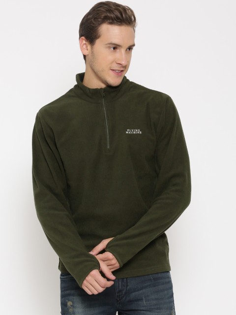 

Flying Machine Men Olive Green Sweatshirt