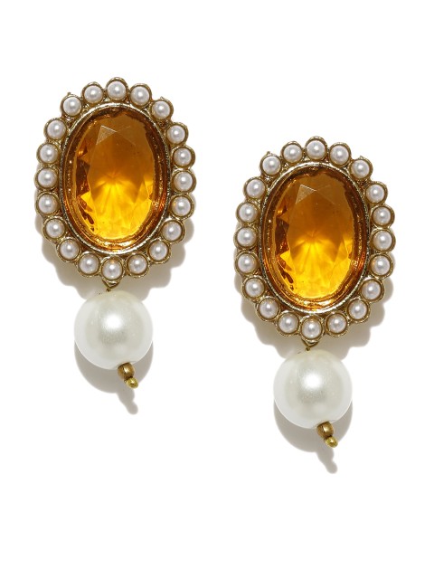 

Fida Brown & White Drop Earrings