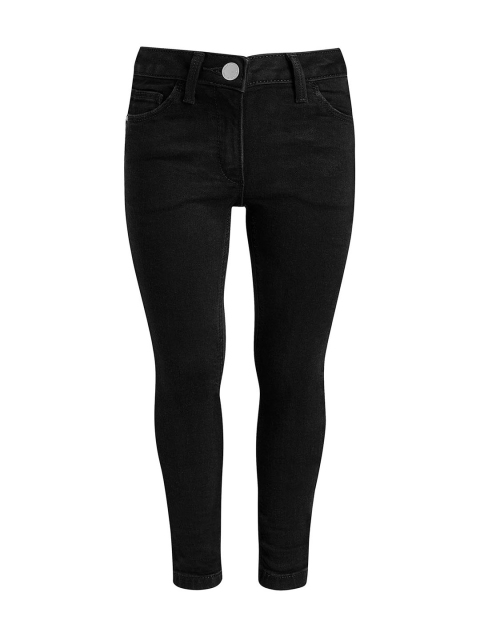 

next Girls Black Skinny Fit Mid-Rise Clean Look Stretchable Jeans