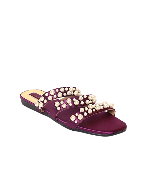 

Catwalk Women Purple Beaded Open Toe Flats