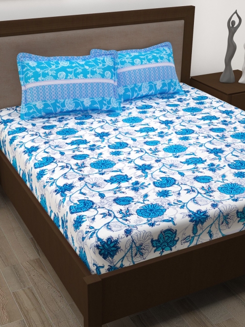 

Story@home Blue 186 TC Pure Cotton 1 Double Bedsheet with 2 Pillow Covers