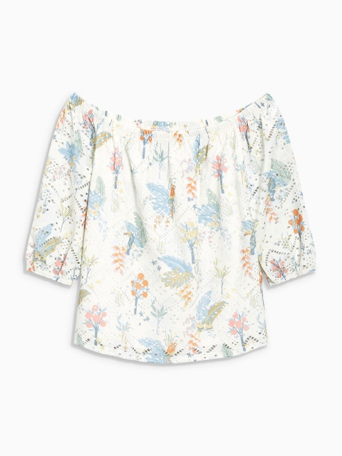 

next Women Off-White Printed Top