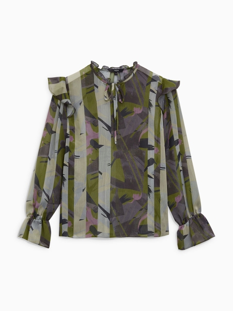 

next Women Olive Green Printed Top