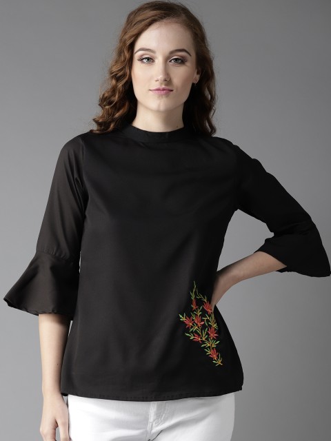 

HERE&NOW Women Black Solid Top