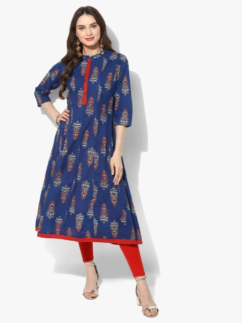 

Sangria Women Navy Blue Printed Anarkali Kurta