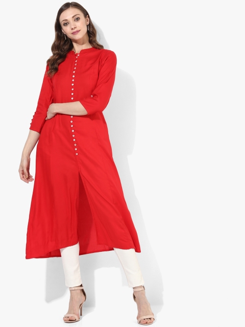 

Sangria Women Red Solid A-Line Kurta