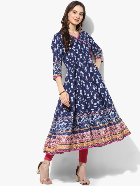 

Sangria Women Navy Blue Printed Anarkali Kurta