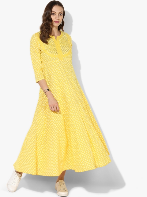 

Sangria Women Yellow Embroidered Anarkali Kurta