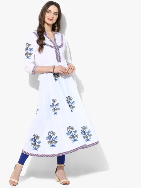 

Sangria Women White Printed Anarkali Kurta