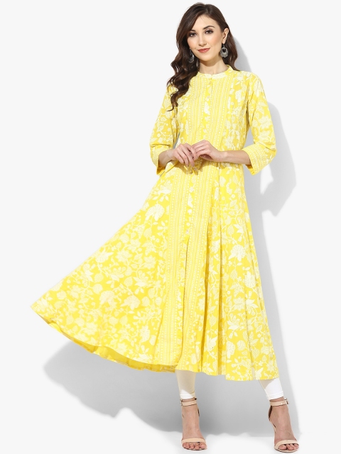 

Sangria Women Yellow Printed Anarkali Kurta