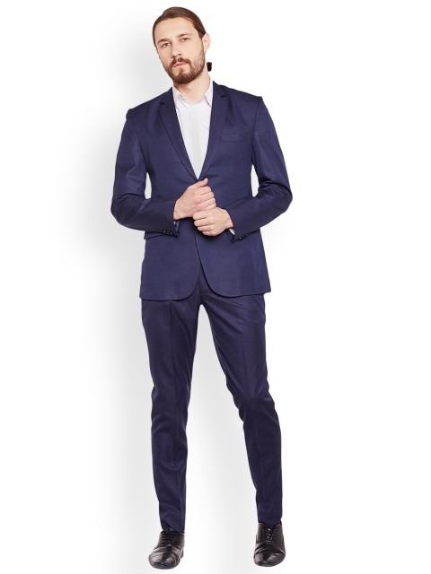 

Routeen Navy Blue Single-Breasted Formal Suit