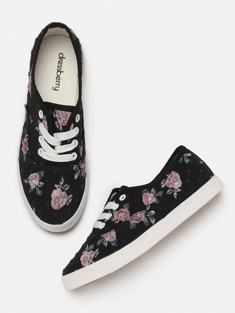 

DressBerry Women Black Printed Sneakers