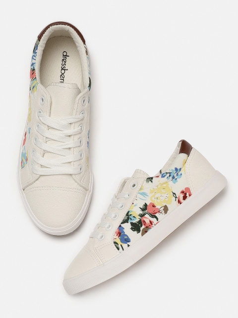 

DressBerry Women White Printed Sneakers