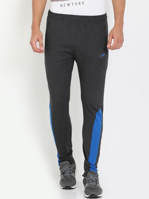 

Crocodile Charcoal & Blue Colourblocked Slim Fit Track Pants