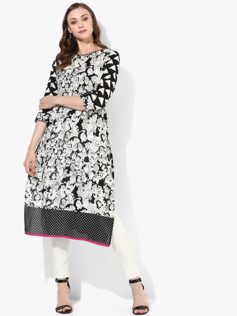 

Sangria Women Black Printed A-Line Kurta